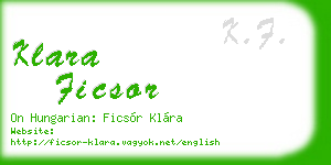 klara ficsor business card